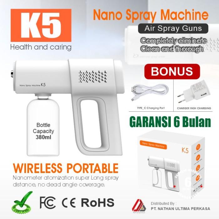 Gambar NANO SPRAY GUN DISINFECTANT UV LIGHT WIRELESS K5 I RESELLER dari MALINSA_SHOP undefined Tokopedia