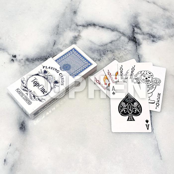 Gambar Kartu Remi Top One Dengan 4 Joker Good Quality 230gsm - Blue dari Ruphen_NEW undefined Tokopedia