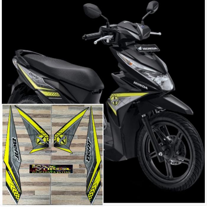 Gambar striping motor beat esp FI ISS merah putih tahun 2016 2017 - Hitam hijau cbs, 1seat strip dari Isaxstiker undefined Tokopedia