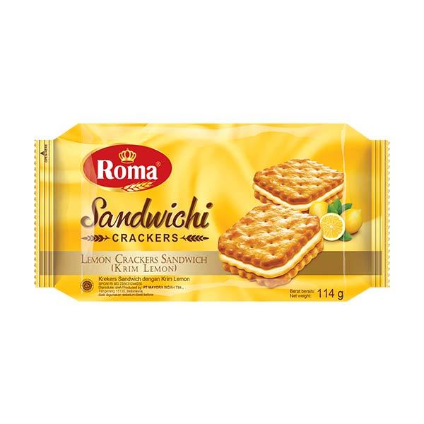 Gambar ROMA SANDWICHI CRACKERS LEMON 114 GR - BISKUIT dari Hypermart Cibubur Junc undefined Tokopedia