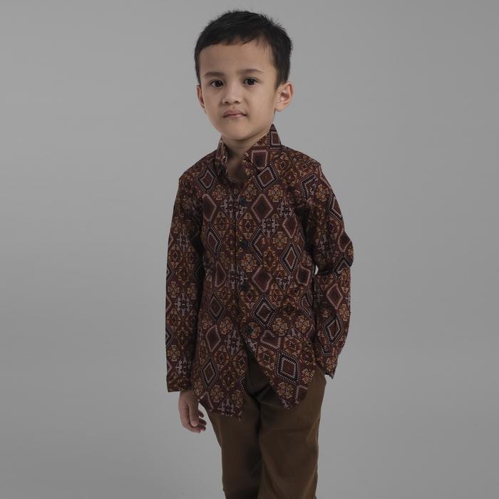 Gambar Dgm kemeja batik anak cowok premium lengan panjang 104 - M dari DGM FASHION undefined Tokopedia