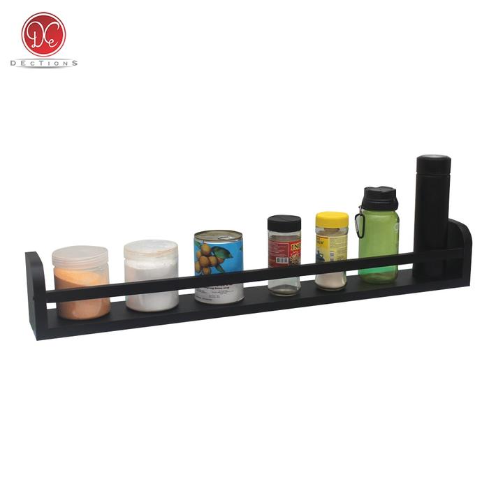 Gambar Rak Buku/Rak Dapur Tempel Dinding Gantung Minimalis 80x20cm Aesthetic - Hitam, 80x10cm dari DEcTionS Living undefined Tokopedia