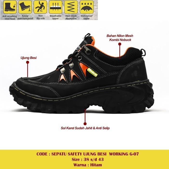 Gambar Sepatu hiking gunung safety pria ujung besi original import waterproff - Hitam, 38 dari WORKING SHOES OFFICIAL undefined Tokopedia