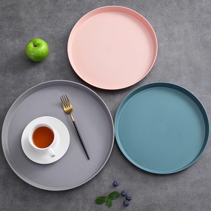 Gambar Nampan saji bulat plastik tebal dapur restoran bahan pp - Abu-abu, L dari Golam supply tangerang undefined Tokopedia