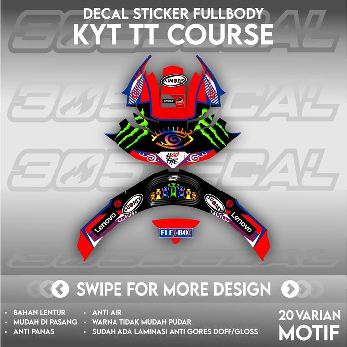 Gambar Sticker decal helm KYT TT Course TTC motif suomy pecco all size - L,XL,XXL dari bosdecals undefined Tokopedia