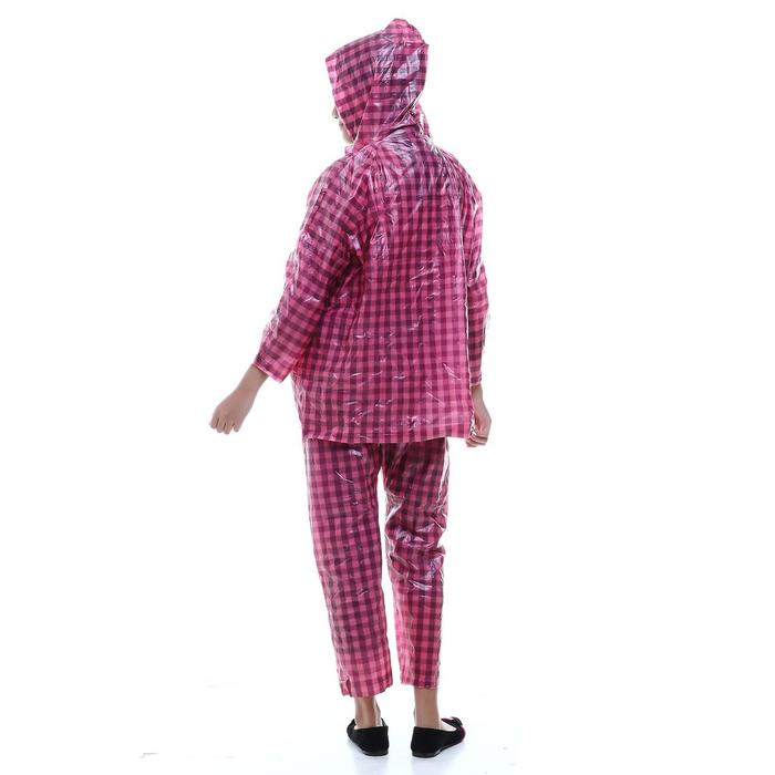 Gambar Jas Hujan Anak Remaja kotak Kotak Matel Ujan Setelan Jaket Celana - Pink dari Ysgaragee undefined Tokopedia
