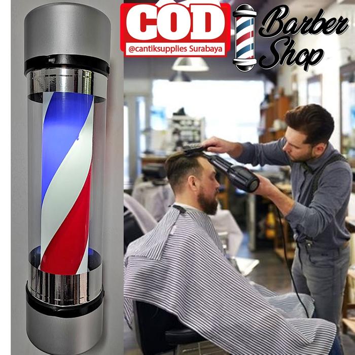 Gambar Stainless dan Hitam Barbershop Lamp Black Chrome Lampu Barber 60-65CM - TAB 60X13 HTM dari ernesta.lu undefined 5 Tokopedia
