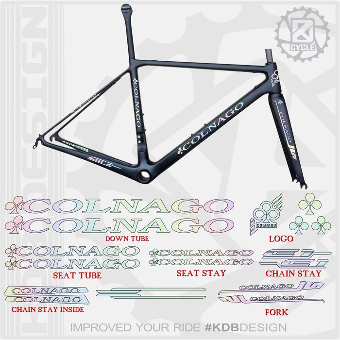 Gambar Decal Frame COLNAGO custom Roadbike Klaten Decal Bike Stiker Sepeda - Hologram Chrome dari klax industries undefined Tokopedia