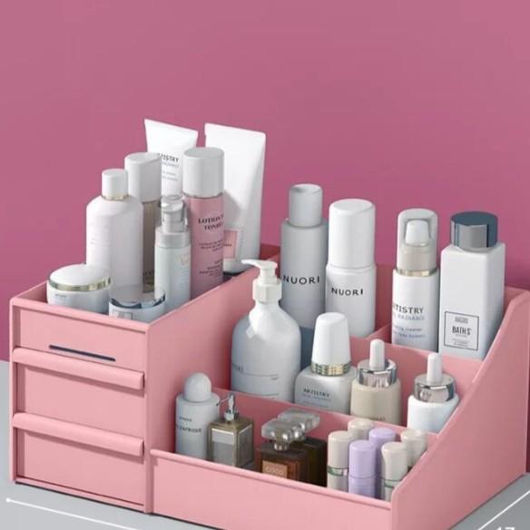 Gambar Rak Kosmetik Tempat Makeup Storage Tempat Penyimpanan Skincare - Pink dari Mahendra Infotech Store undefined Tokopedia