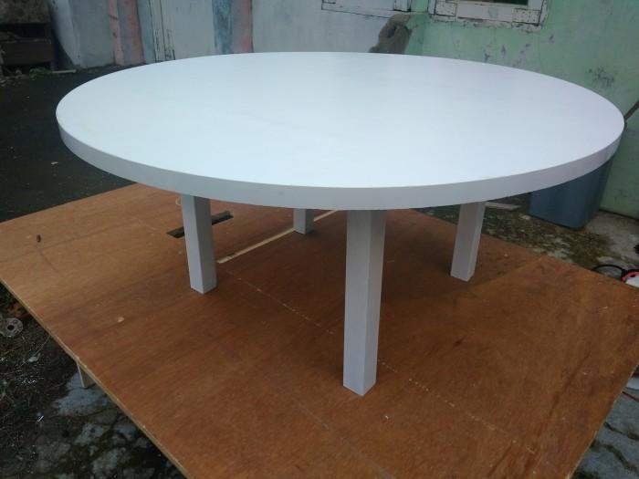 Gambar Meja Lipat Bulat Diagonal 80CM + Kaki Meja Besi ( Meja Lipat Murah ) - Putih dari kahiyang ayu store undefined Tokopedia