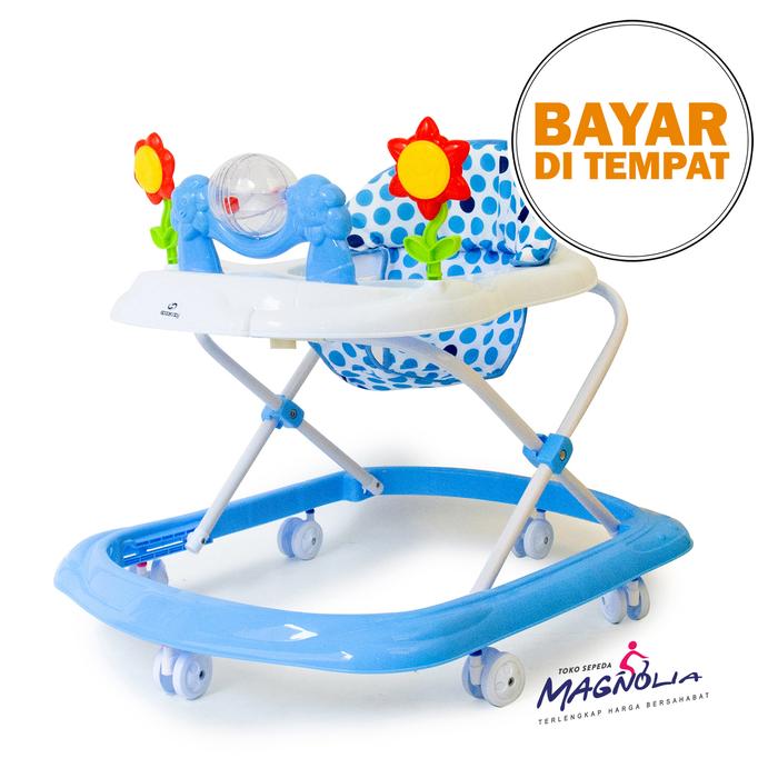 Gambar Baby Walker Apolo Bayi Roda Bayi Belajar Jalan untuk Bayi Spacebaby - Biru Putih dari Toko SidoSemi undefined Tokopedia