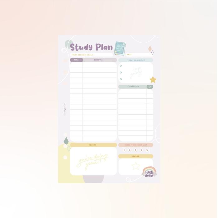 Gambar Paperie Lab - Study Planner Binder Inserts - Study Plan dari Paperie Lab undefined Tokopedia