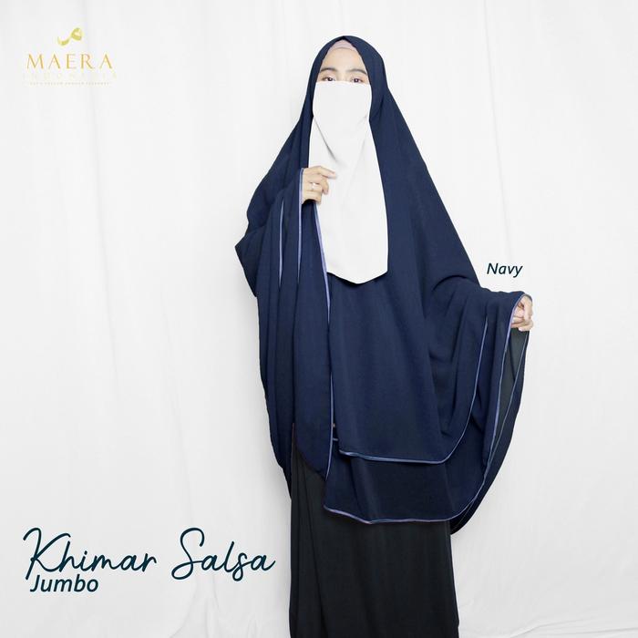 Gambar Hijab Syar'i Jumbo Salsa Chiffon Premium By Maera Indonesia - Navy dari Alima.id undefined Tokopedia