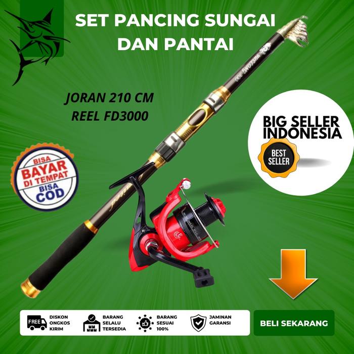 Gambar PANCING LAUT SATU SET REEL PANCING FD3000 DAN JORAN CARBON FIBER - SATU PAKET dari Rezeki bersama undefined Tokopedia