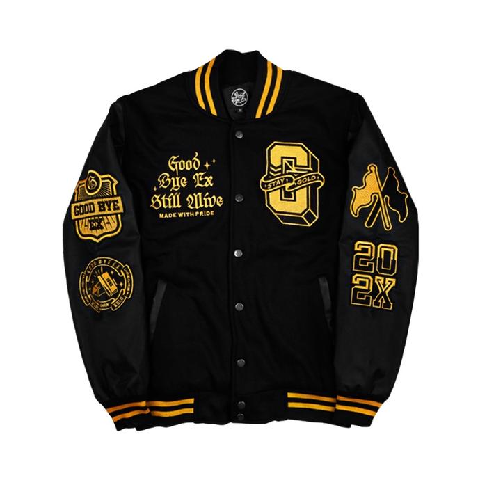 Gambar GOOD BYE EX - VARSITY STAY GOLD BLACK - M dari Good Bye Ex undefined Tokopedia