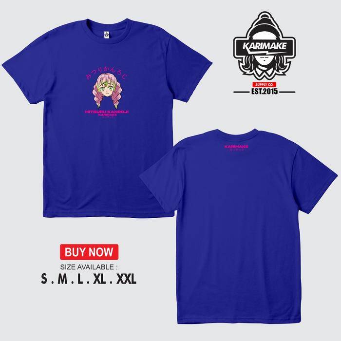 Gambar Kaos Baju Anime DEMON SLAYER MITSURI KANJIRO LOVE HASHIRA - Karimake - V1 BIRU, L dari KRMK Karimake undefined Tokopedia