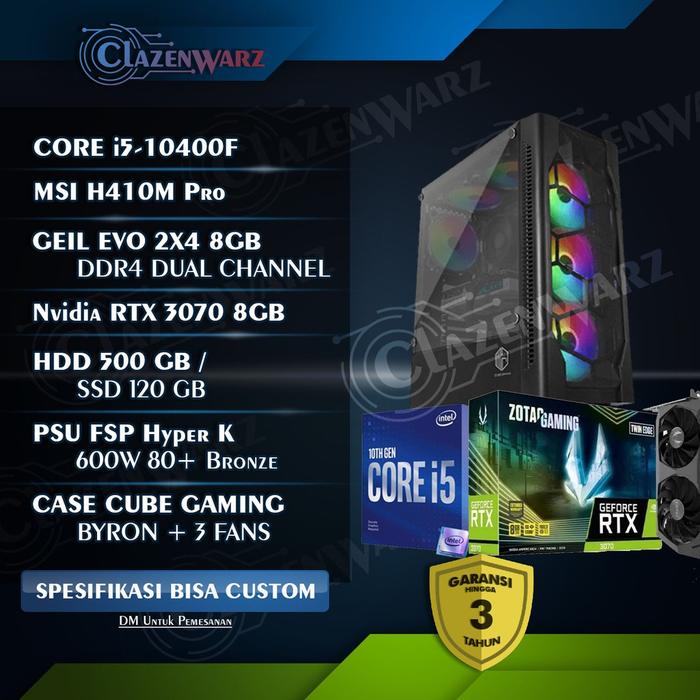Pc Gaming High End I5 10400f Ft Rtx 3070 Setara 2080ti 2080 Ti Resmi