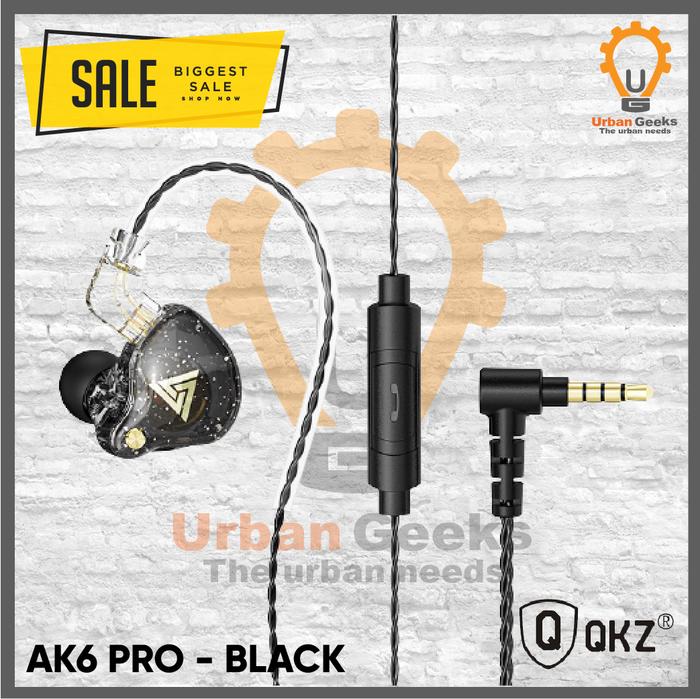 Gambar QKZ AK6 Pro Detachable Cable Sport Earphone with Mic - Black dari GadZed Store undefined Tokopedia