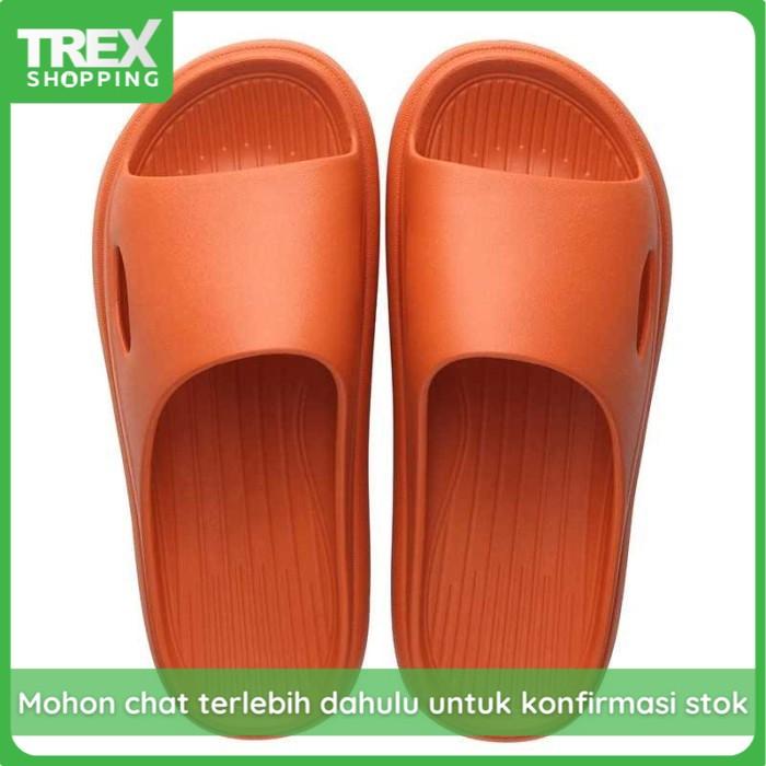 RHODEY JOY SANDAL RUMAH PRIA WANITA ANTI SLIP SLIPPER EVA SOFT UNISEX  40-41, Hitam