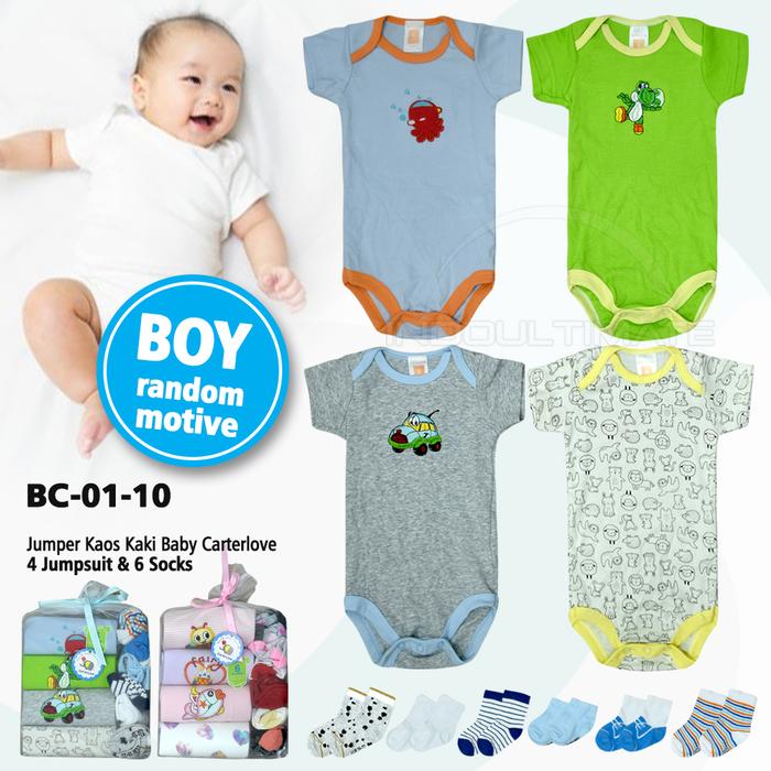 Gambar 4Pcs Baju Jumsuit Bayi + 6Pcs Kaos Kaki Bayi 100% COTTON BC-01-10 - BOY, 0-6 Bln dari indo ultimate undefined Tokopedia