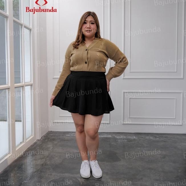 Gambar Rok Mini Jumbo Polos / Big Size Mini Skirt / Rok Jumbo - HITAM dari Asia Baju undefined Tokopedia