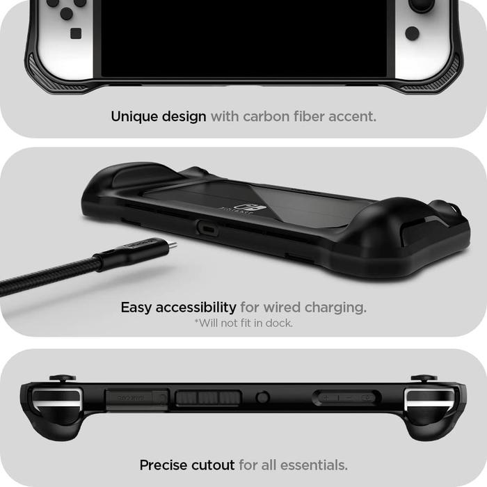 Jual Case Nintendo Switch Oled Spigen Rugged Armor Grip Cover Carbon ...