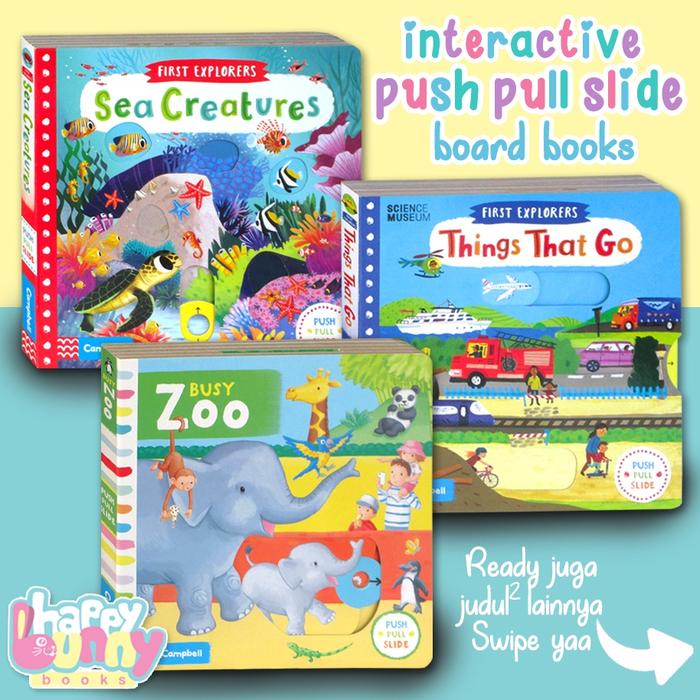 Gambar [Campbell] Push Pull Slide Board Books Busy & First Explorers - Zoo / dari CUBIC SHOP undefined Tokopedia
