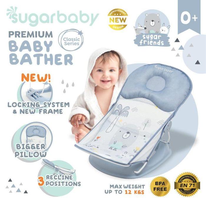Gambar Sugar Baby Premium Baby Bather Classic Fun Series Tempat Mandi Bayi - Blue dari Klikbabylove undefined Tokopedia