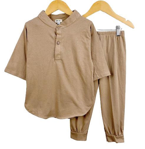 Gambar Setelan Koko Anak Kaos Wali Warna Coklat1-5Tahun - size 1tahun dari grosiranakkudua undefined Tokopedia