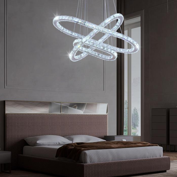 Gambar Lampu Liontin Oval Chandelier LED Flush Mount Lampu Plafon Ruang Tamu - Cool White dari YOIKI JKTSTORE undefined Tokopedia