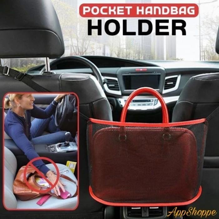 Gambar Car Net Pocket Handbag Holder tas Organizer Seat Side Storage dari bagusbeli undefined Tokopedia