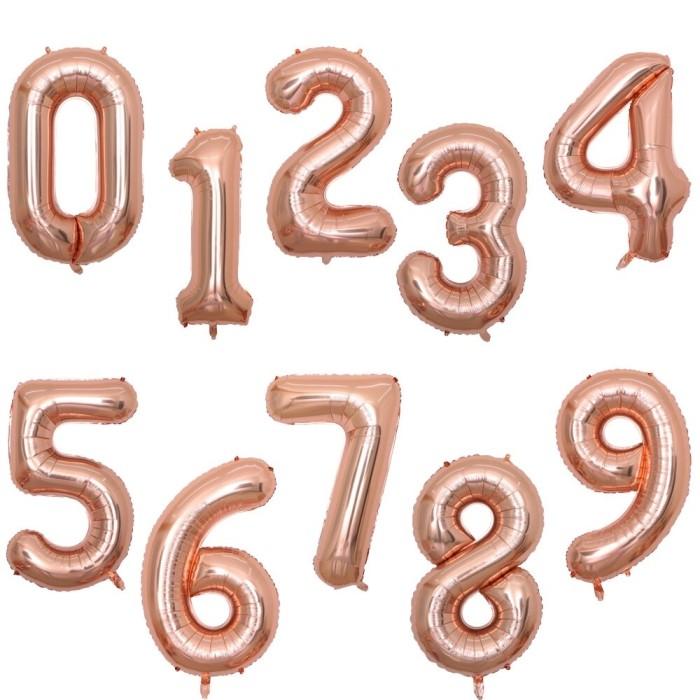 Gambar Balon Foil Huruf / Balon Foil Angka Besar 80cm - rosegold, 3 dari Dunia balon party undefined Tokopedia