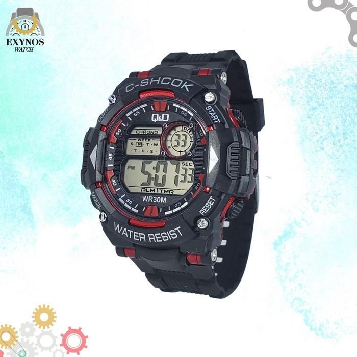 Gambar Jam Tangan Anak Remaja Cowok Sport Digital Q&Q QnQ Water Resist - Merah dari Exynos Watch undefined Tokopedia