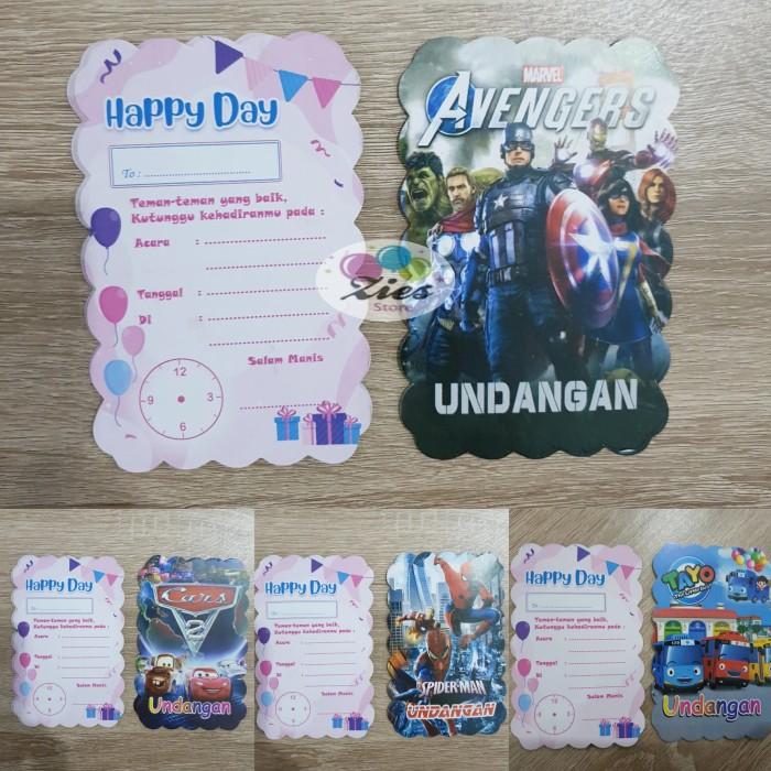 Gambar kartu undangan ulang tahun karakter cars tayo spiderman avengers - buss tayo dari Istanaparty undefined Tokopedia