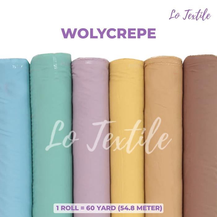 Gambar Kain Wollycrepe Wolycrepe 1 Roll (60 Yard) - Bahan Wolicrepe Caltri - Biru Wardah dari Lo Textile Bandung undefined Tokopedia