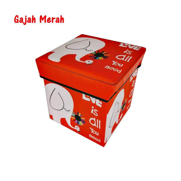 Gambar Storage Box Tempat Penyimpanan Serbaguna Kotak Mainan Animal -SB004 - GAJAH MERAH dari Malaika -ID undefined Tokopedia
