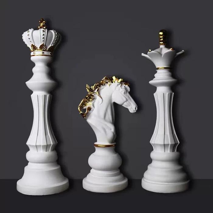 Gambar Miniatur Klasik CATUR Catur King Queen Horse Pajangan Ruang Kantor - CATUR WHITE dari Lidya O.K Shop undefined Tokopedia