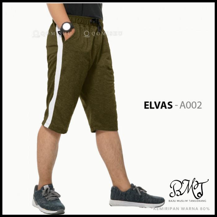 Gambar Celana Olaraha Pendek Pria By Qomishu / Celana Kolor Jumbo Elvas/Lari - army, XXL dari Hasan Muslim Store undefined Tokopedia
