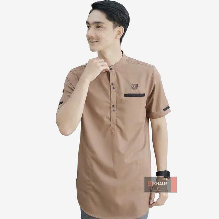 Gambar Koko Kurta Lengan Pendek Matt Katun Adem Tebal Terlaris - KOSERR Coklat, L dari Jefry Salaam undefined Tokopedia