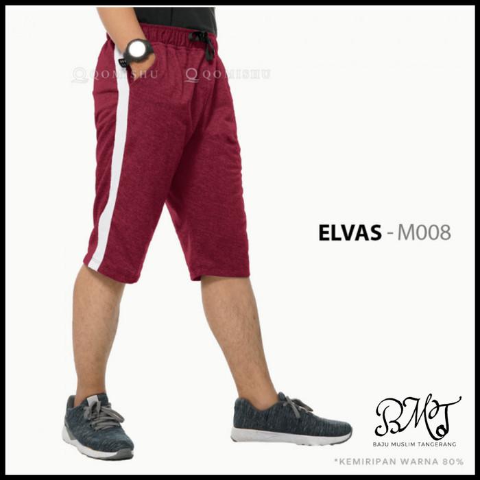Gambar Celana Olaraha Pendek Pria By Qomishu / Celana Kolor Jumbo Elvas/Lari - maroon, M dari Hasan Muslim Store undefined Tokopedia