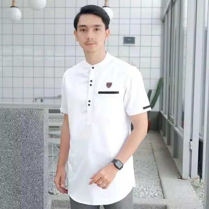 Gambar Koko Kurta Lengan Pendek Matt Katun Adem Tebal Terlaris - KOSERR Putih, XL dari Jefry Salaam undefined Tokopedia