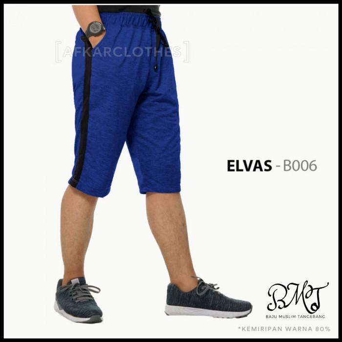 Gambar Celana Olaraha Pendek Pria By Qomishu / Celana Kolor Jumbo Elvas/Lari - blue, M dari Hasan Muslim Store undefined Tokopedia