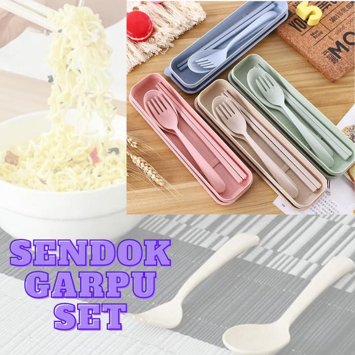 Gambar Sendok Set Jerami Alat Makan Souvenir Korean Sumpit Travel Gandum Unik - Pink-Red, Dengan Box dari Lockgamerz Electronic undefined Tokopedia