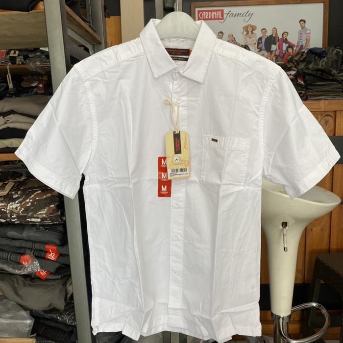 Gambar ready stock Kemeja Cardinal Putih Lengan Pendek Casual Original Stock dari cocodeklapa undefined Tokopedia
