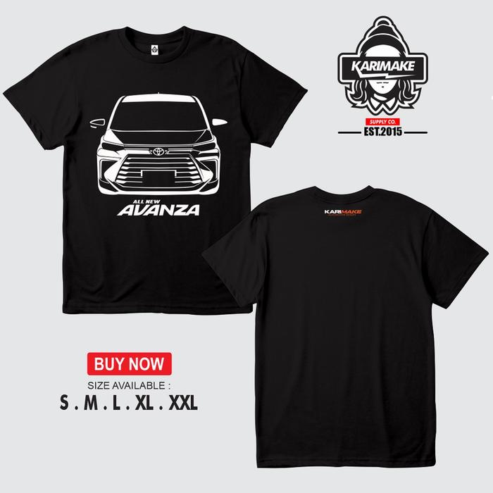 Gambar Kaos Baju Mobil TOYOTA ALL NEW AVANZA 2022 Kaos Otomotif - Karimake - V1 HITAM, S dari KRMK Karimake undefined Tokopedia