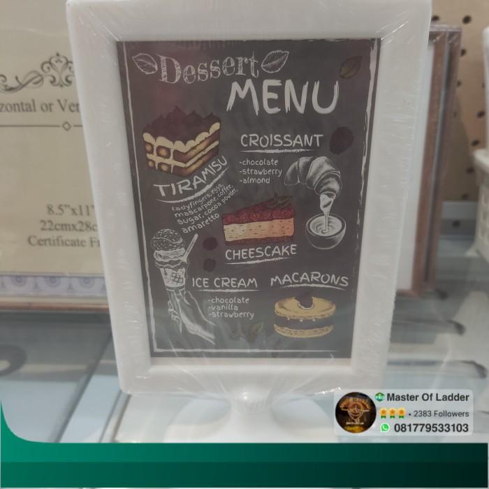 Gambar Bingkai Menu Meja 4R 2 Sisi Minimalis,Bingkai Nomer meja Arthome - Putih dari Master of Ladder undefined Tokopedia