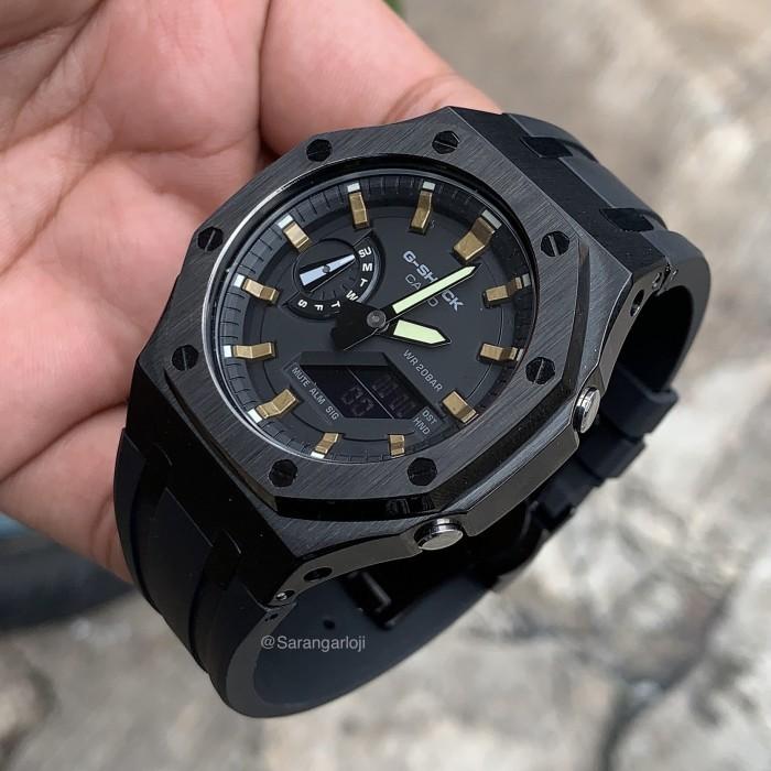 Casio G Shock Ga 2100 Royal Oak Black Gold Rubber Original