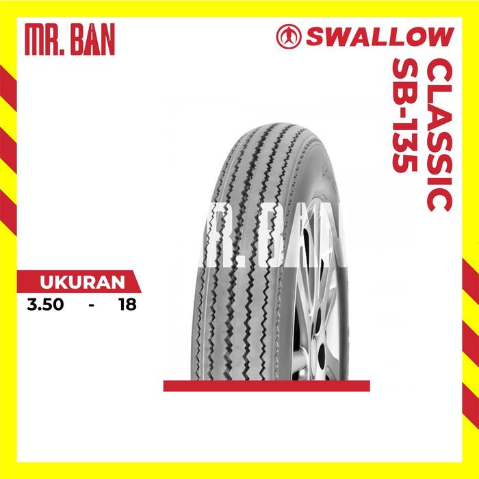 Gambar BAN LUAR MOTOR JAPSTYLE RING 18 SWALLOW SB-135 TUBETYPE 350 400 450 - 3.50 dari Mr. Ban undefined Tokopedia