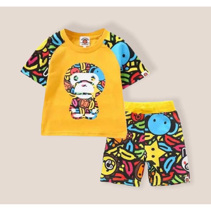 Gambar Setelan Anak Bape Milo Baju Anak Laki Laki Dan Perempuan Terbaru 1-5 T - kuning,1THN dari Makna Fashion undefined Tokopedia