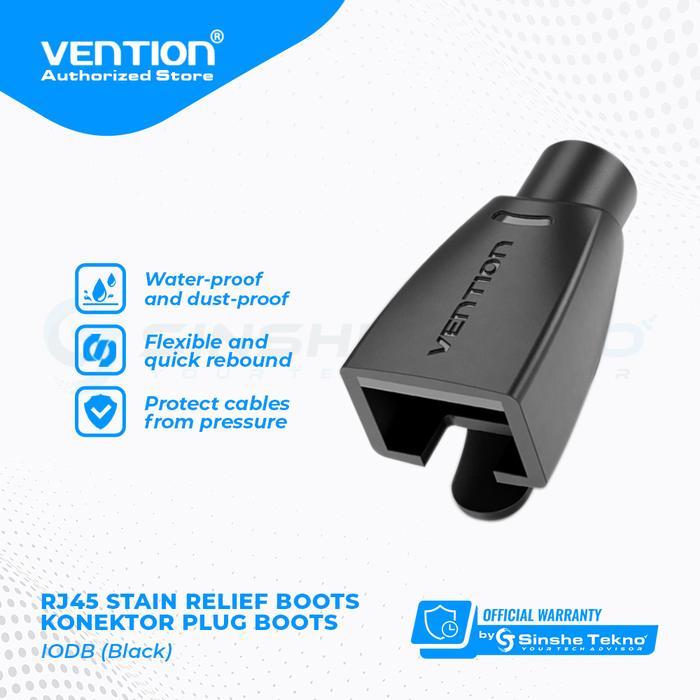 Gambar Vention Plug Boot Connector RJ45 Strain Relief Boots Konektor - IOD Black, 50pcs dari Vention Mangga Dua undefined Tokopedia